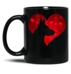 I Love My German Shepherd Dog Valentine'S Day Black Coffee Mug