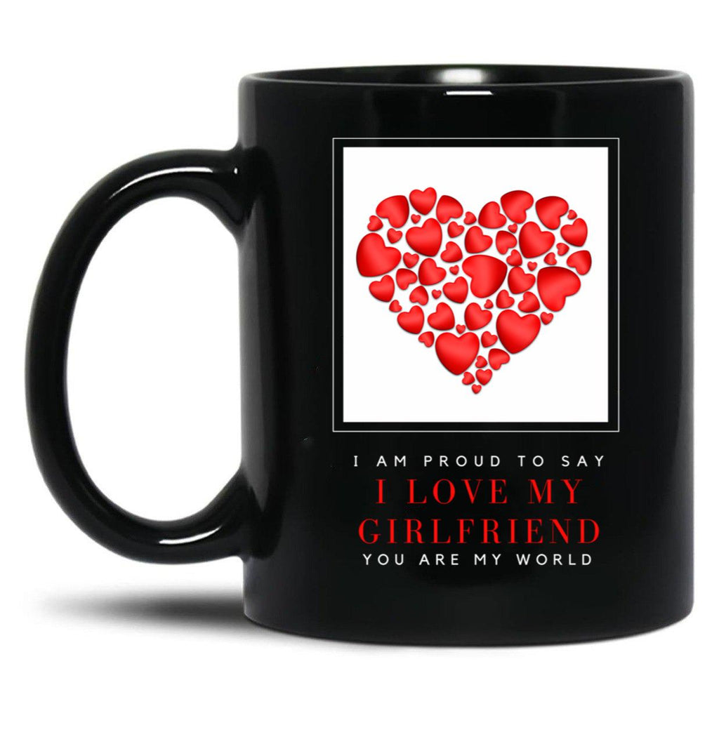 I Love My Girlfriend Black Coffee Mug