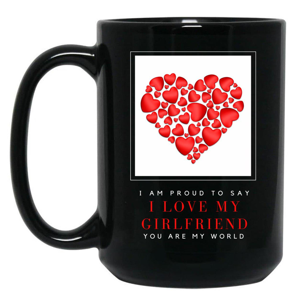 I Love My Girlfriend Black Coffee Mug