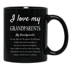 I Love My Grandparents Black Coffee Mug - Black