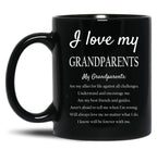 I Love My Grandparents Black Coffee Mug