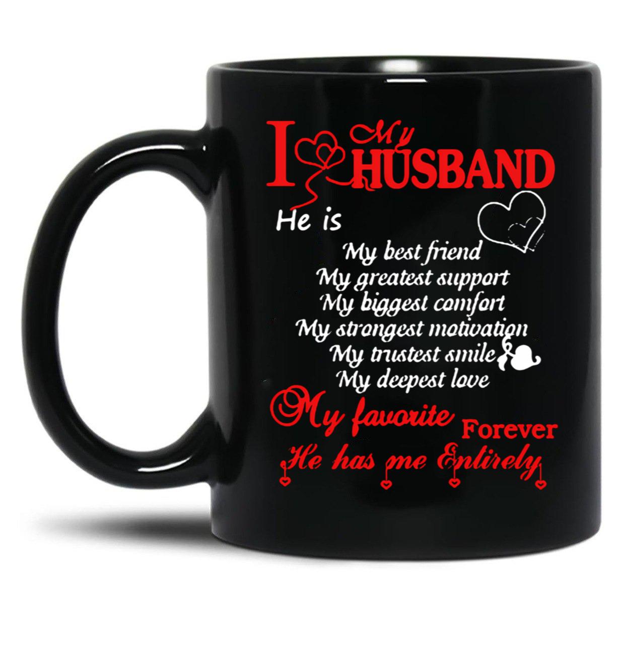 I Love My Husband Mug Black Coffee Mug