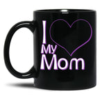 I Love My Mom Black (1) Black Coffee Mug