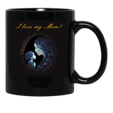 I Love My Mom - Gift Design For Mothers Day 16 Black Coffee Mug - Black