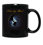 I Love My Mom - Gift Design For Mothers Day 16 Black Coffee Mug - Black