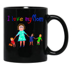 I Love My Mom - Mumlife Black Coffee Mug - Black