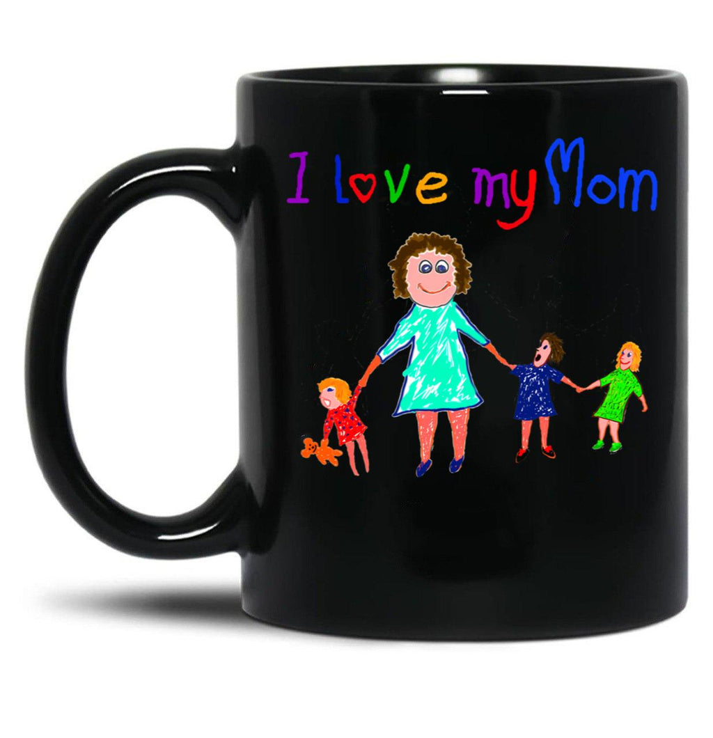 I Love My Mom - Mumlife Black Coffee Mug