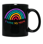 I Love My Mom-Rainbow Colors Black Coffee Mug - Black