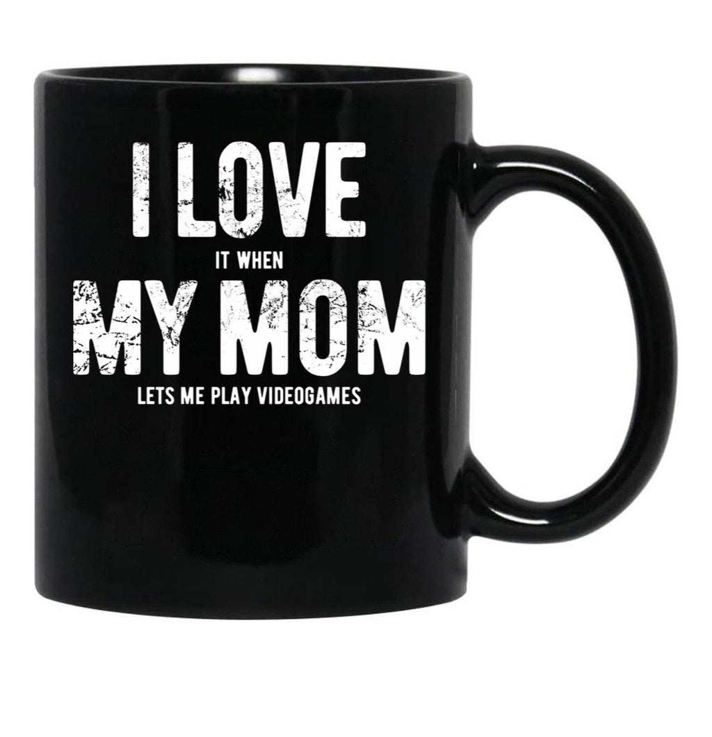 I Love My Mom - Videogames - Gift Black Coffee Mug - Black