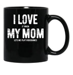 I Love My Mom - Videogames - Gift Black Coffee Mug - Black