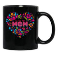 I Love My Mom Vintage Flowers Floral Print Wildflowers Folklore Graphic Black Coffee Mug - Black