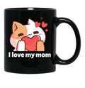 I Love My Mom (16) Black Coffee Mug - Black