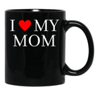 I Love My Mom (19) Black Coffee Mug - Black