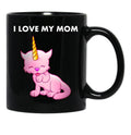 I Love My Mom (1) Black Coffee Mug - Black