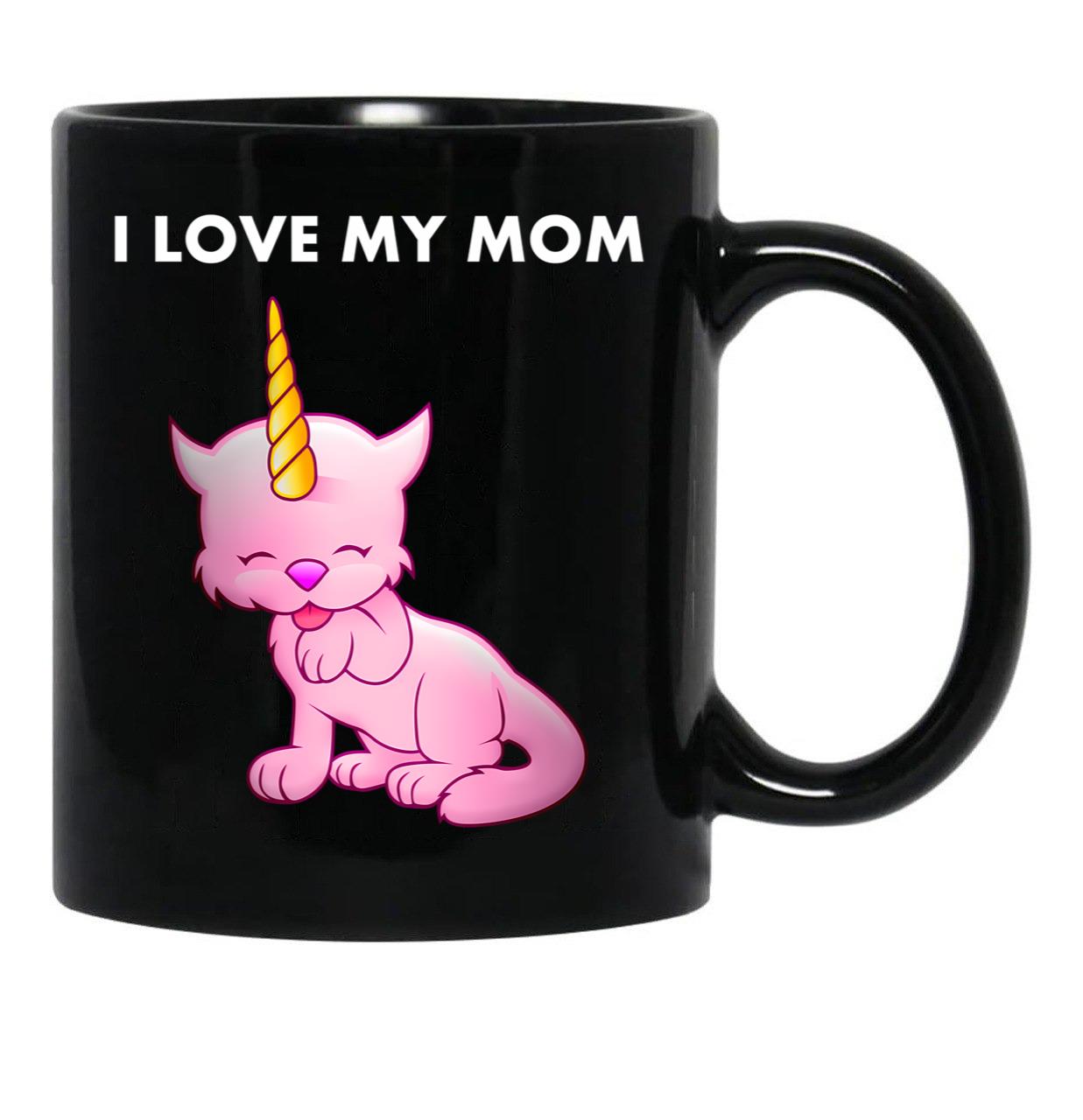 I Love My Mom (1) Black Coffee Mug - Black