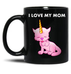 I Love My Mom (1) Black Coffee Mug