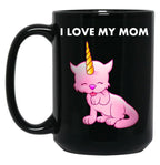 I Love My Mom (1) Black Coffee Mug