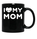 I Love My Mom (21) Black Coffee Mug - Black