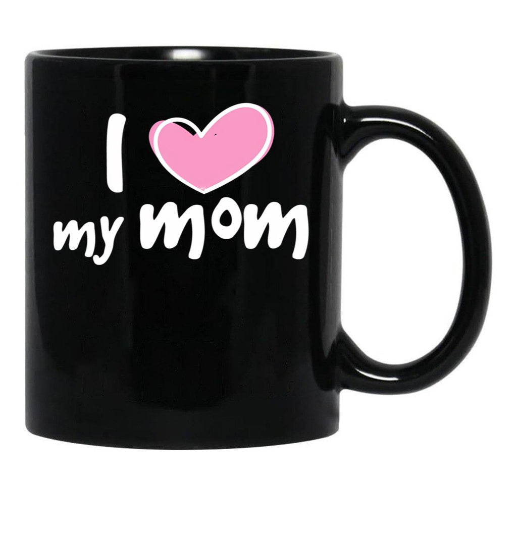 I Love My Mom (24) Black Coffee Mug - Black