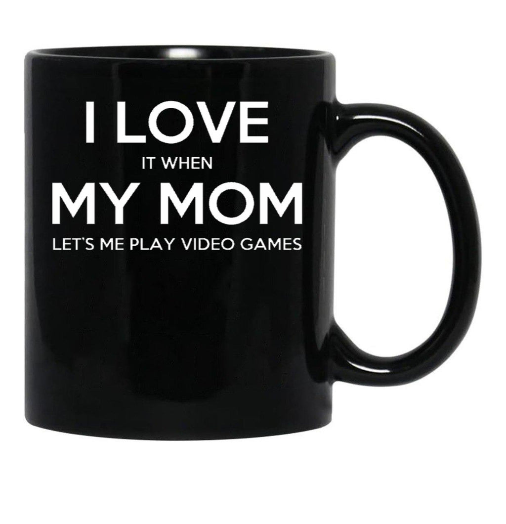 I Love My Mom (25) Black Coffee Mug - Black