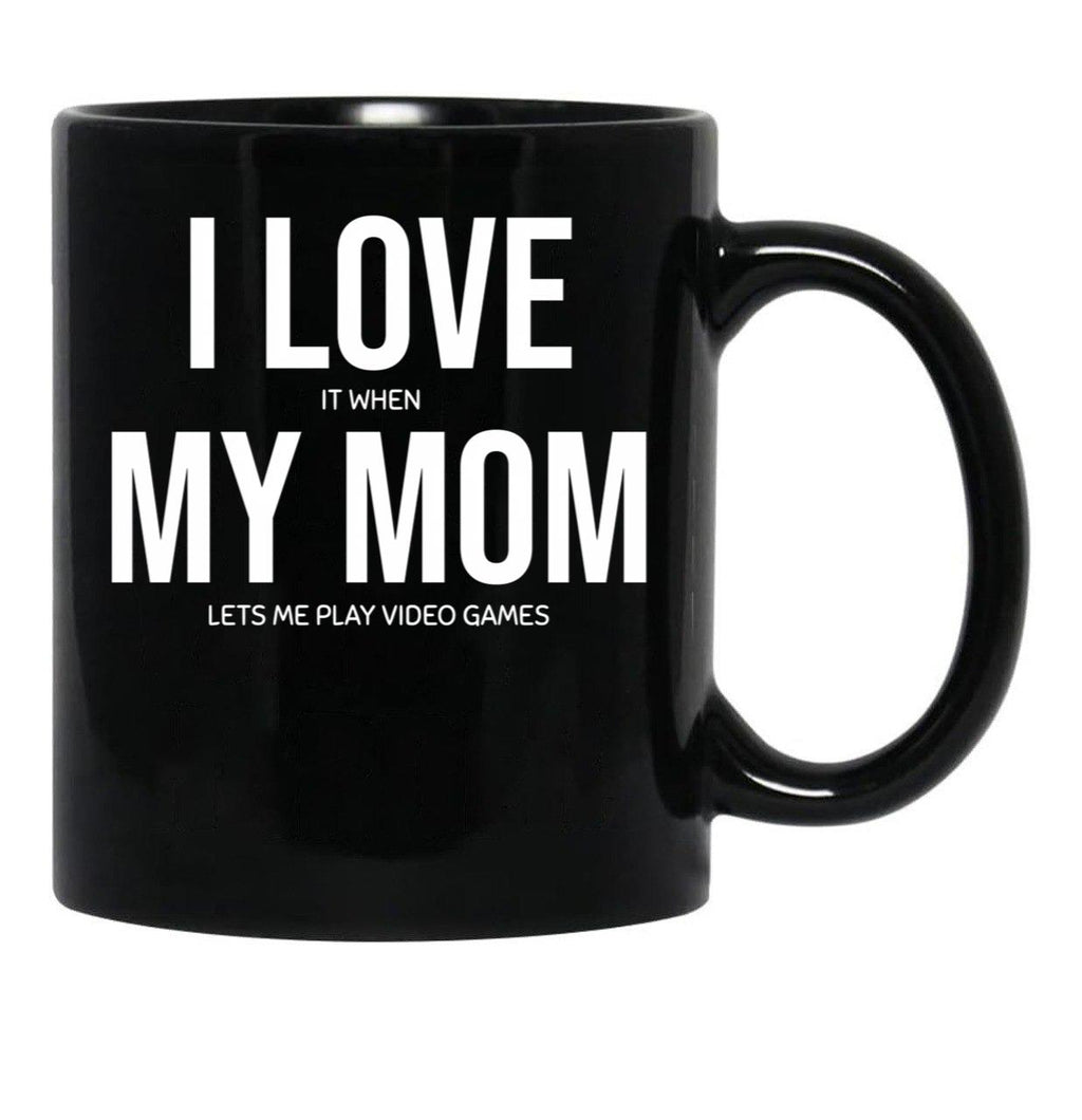 I Love My Mom (29) Black Coffee Mug - Black