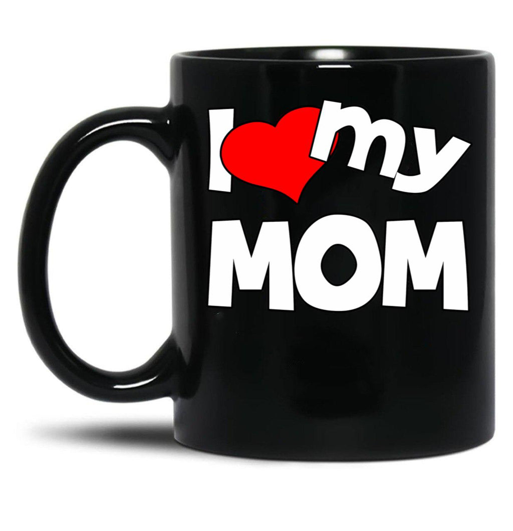 I Love My Mom (2) Black Coffee Mug