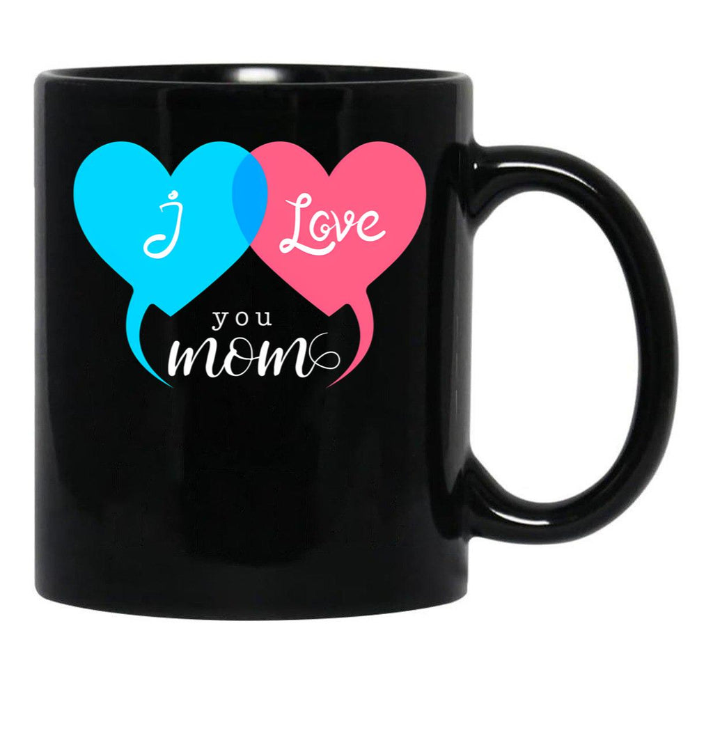 I Love My Mom (30) Black Coffee Mug - Black