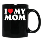 I Love My Mom (31) Black Coffee Mug - Black