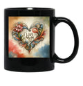 I Love My Mom (37) Black Coffee Mug - Black