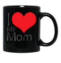 I Love My Mom (38) Black Coffee Mug - Black