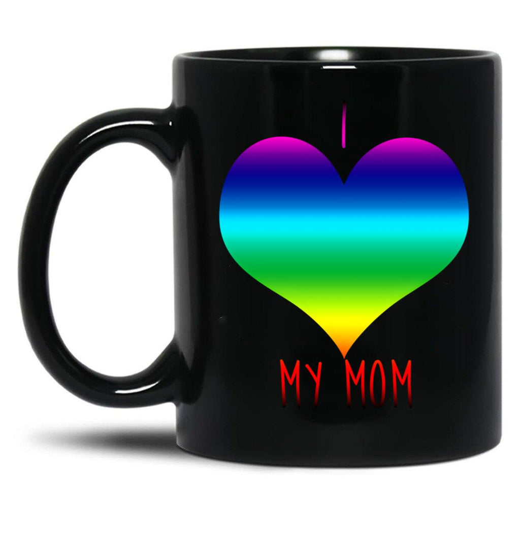 I Love My Mom (3) Black Coffee Mug