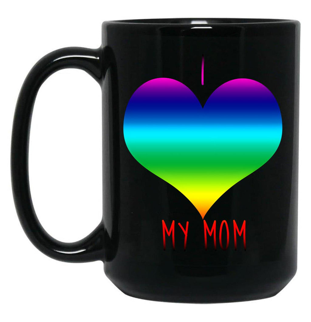 I Love My Mom (3) Black Coffee Mug