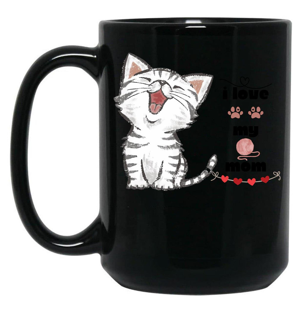 I Love My Mom (41) Black Coffee Mug