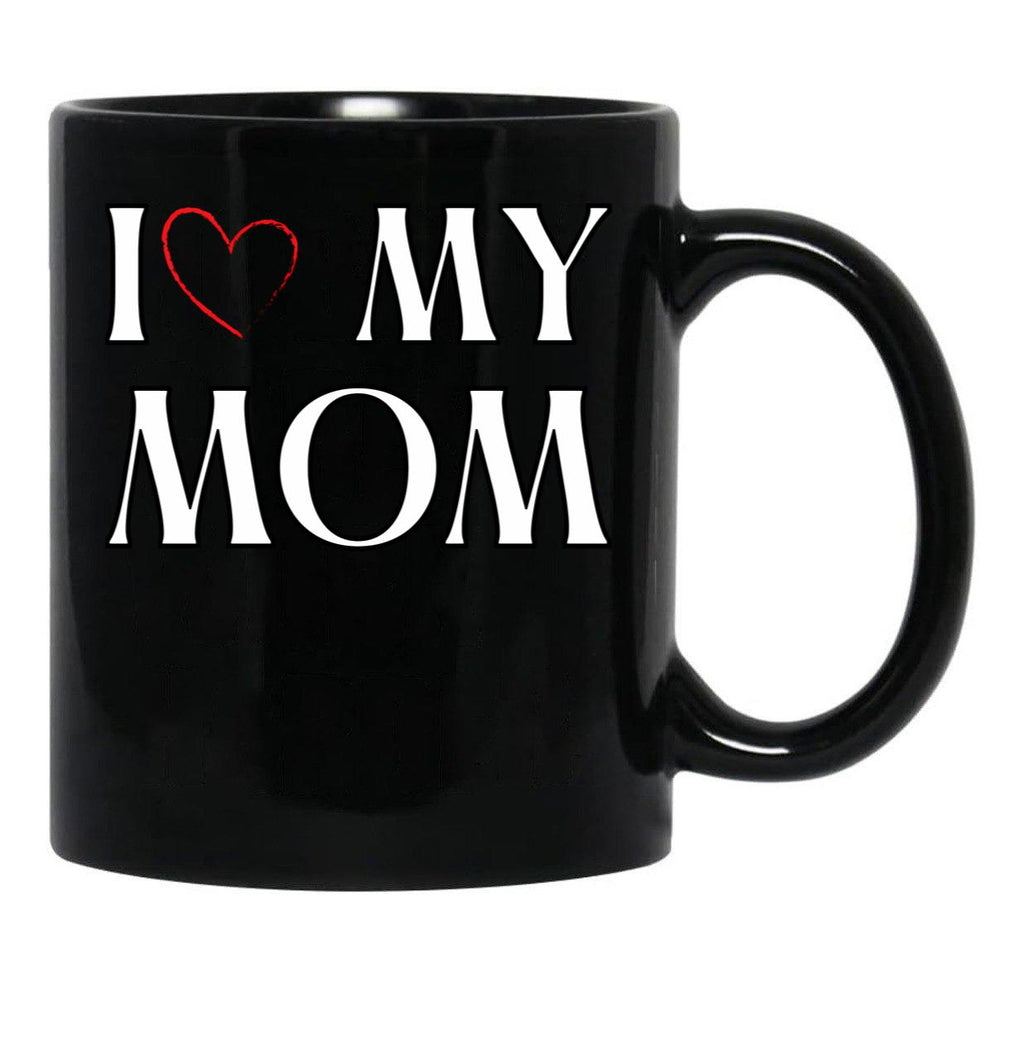 I Love My Mom (9) Black Coffee Mug - Black