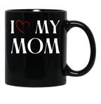 I Love My Mom (9) Black Coffee Mug - Black