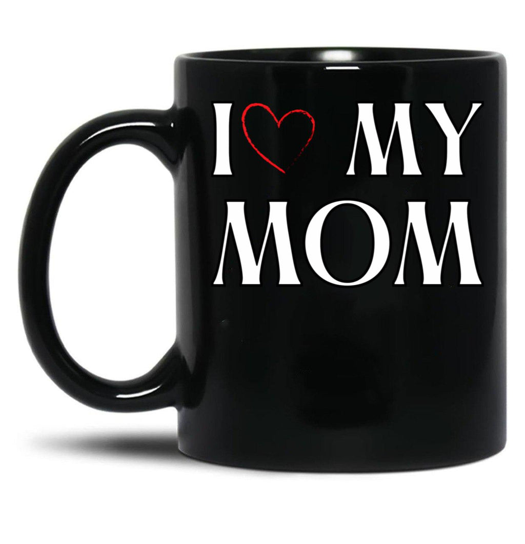 I Love My Mom (9) Black Coffee Mug