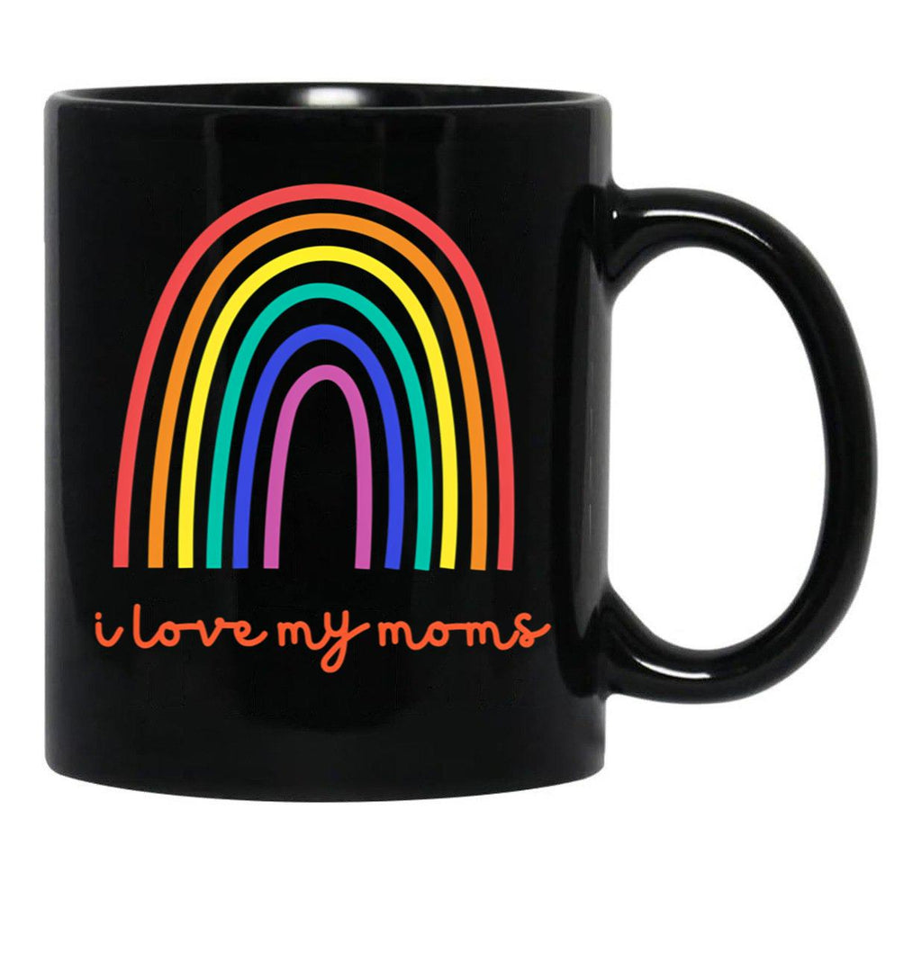 I Love My Moms Black Coffee Mug - Black