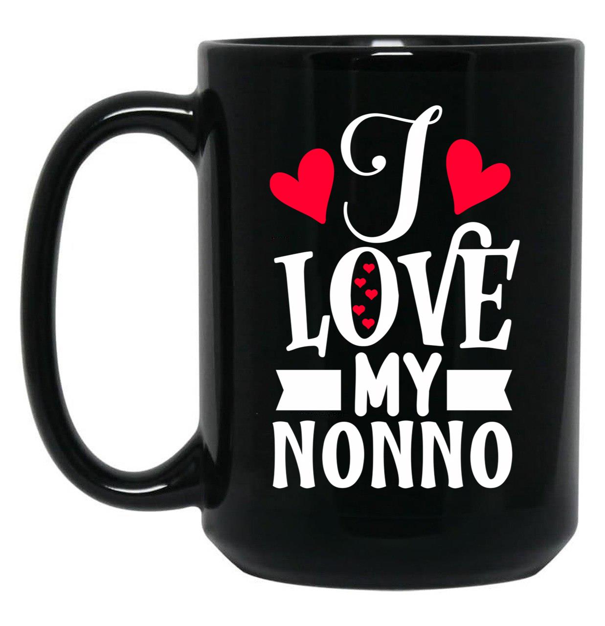 I Love My Nonno Black Coffee Mug