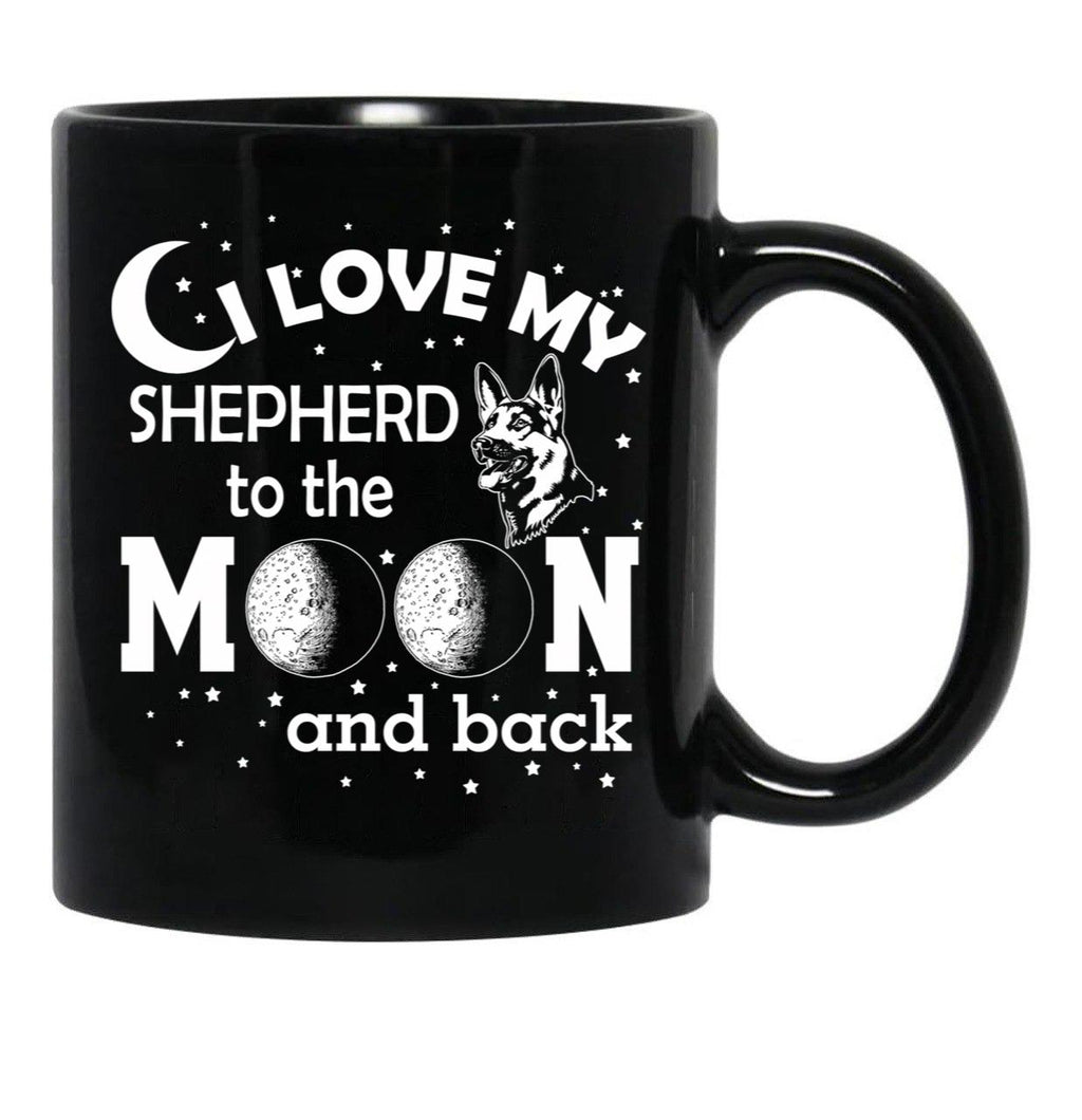 I Love My Shepherd - Cute Funny German Shepherd Dog Lover Black Coffee Mug - Black