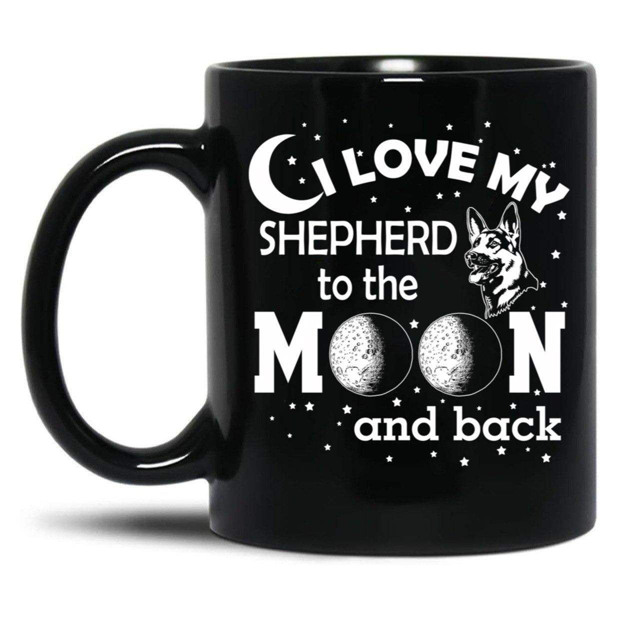 I Love My Shepherd - Cute Funny German Shepherd Dog Lover Black Coffee Mug