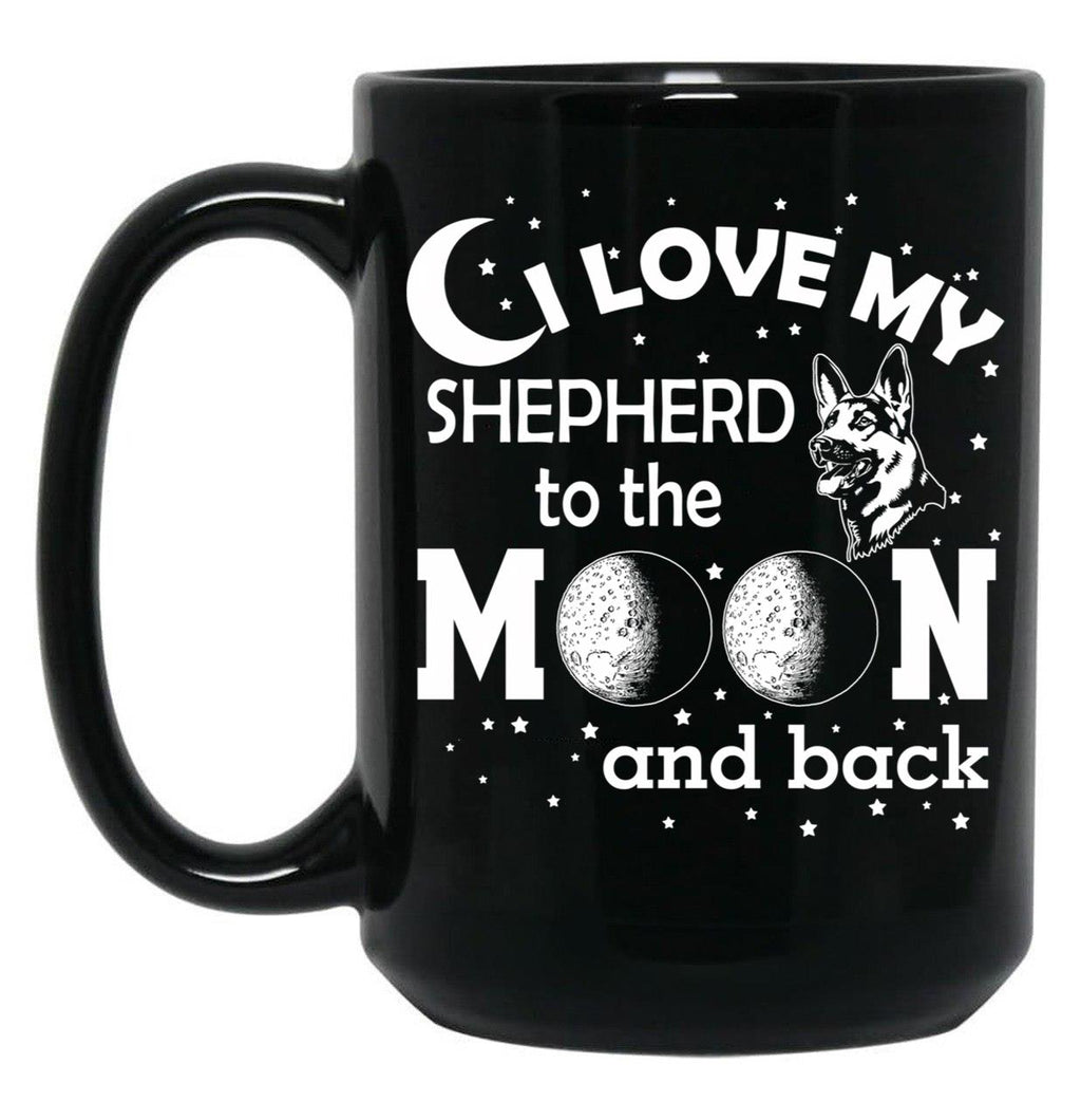 I Love My Shepherd - Cute Funny German Shepherd Dog Lover Black Coffee Mug