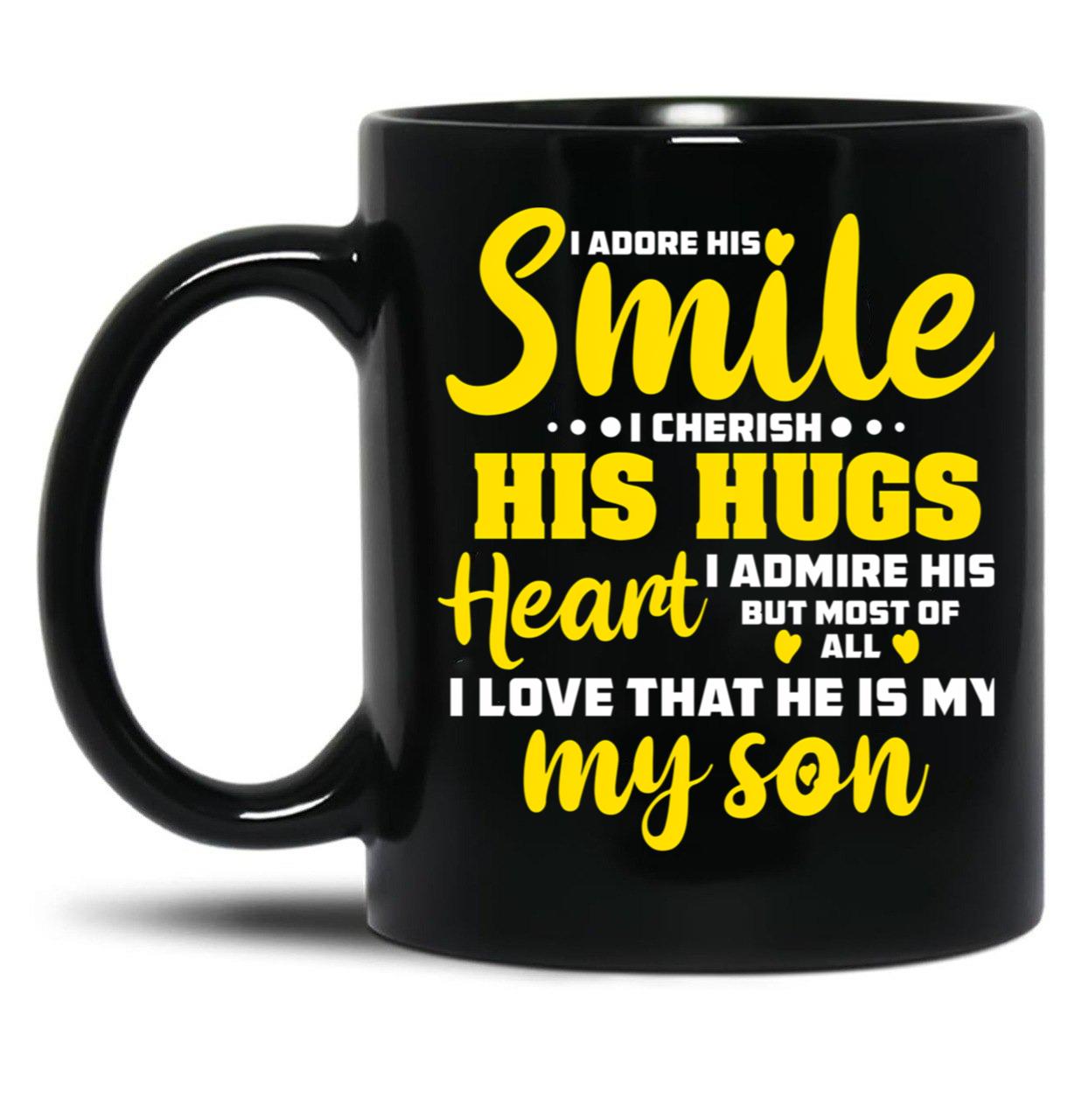 I Love My Son Black Coffee Mug