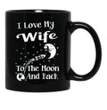 I Love My Wife To The Moon And Back (1) Black Coffee Mug - Black