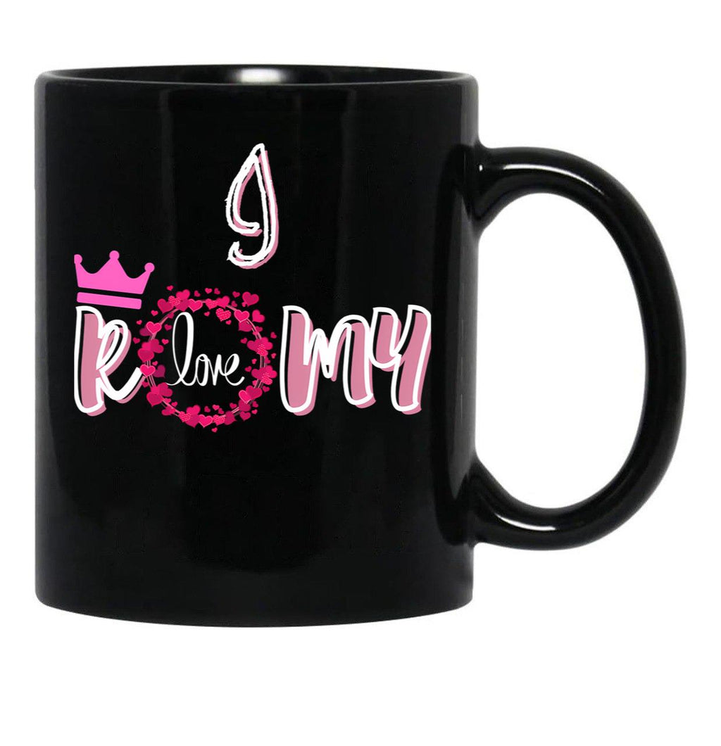 I Love Romy Black Coffee Mug - Black