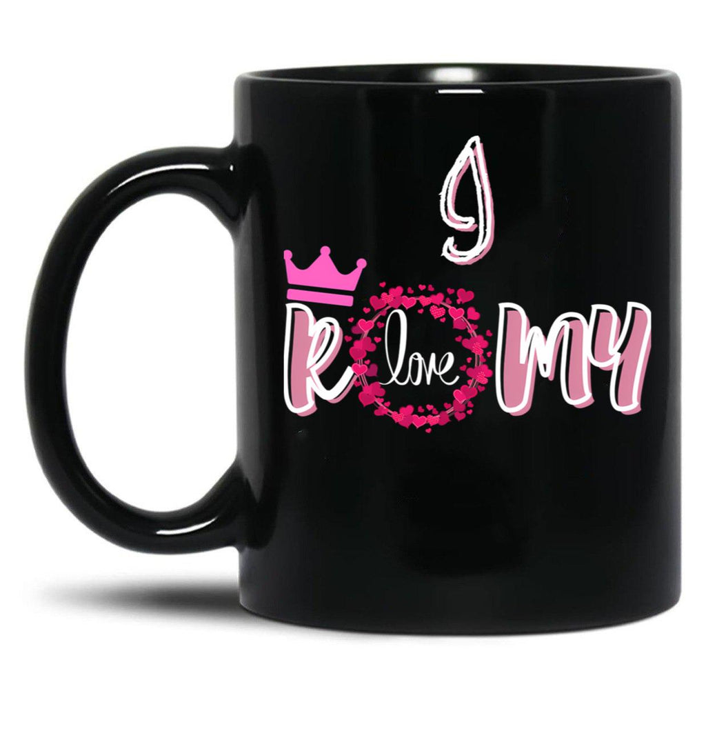 I Love Romy Black Coffee Mug