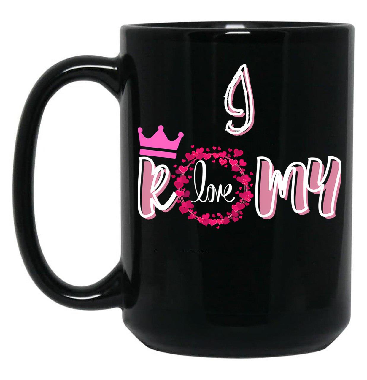 I Love Romy Black Coffee Mug