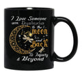 I Love Someone With Dyslexia To The Moon And Back Black Coffee Mug - Black