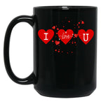 I Love U Black Coffee Mug