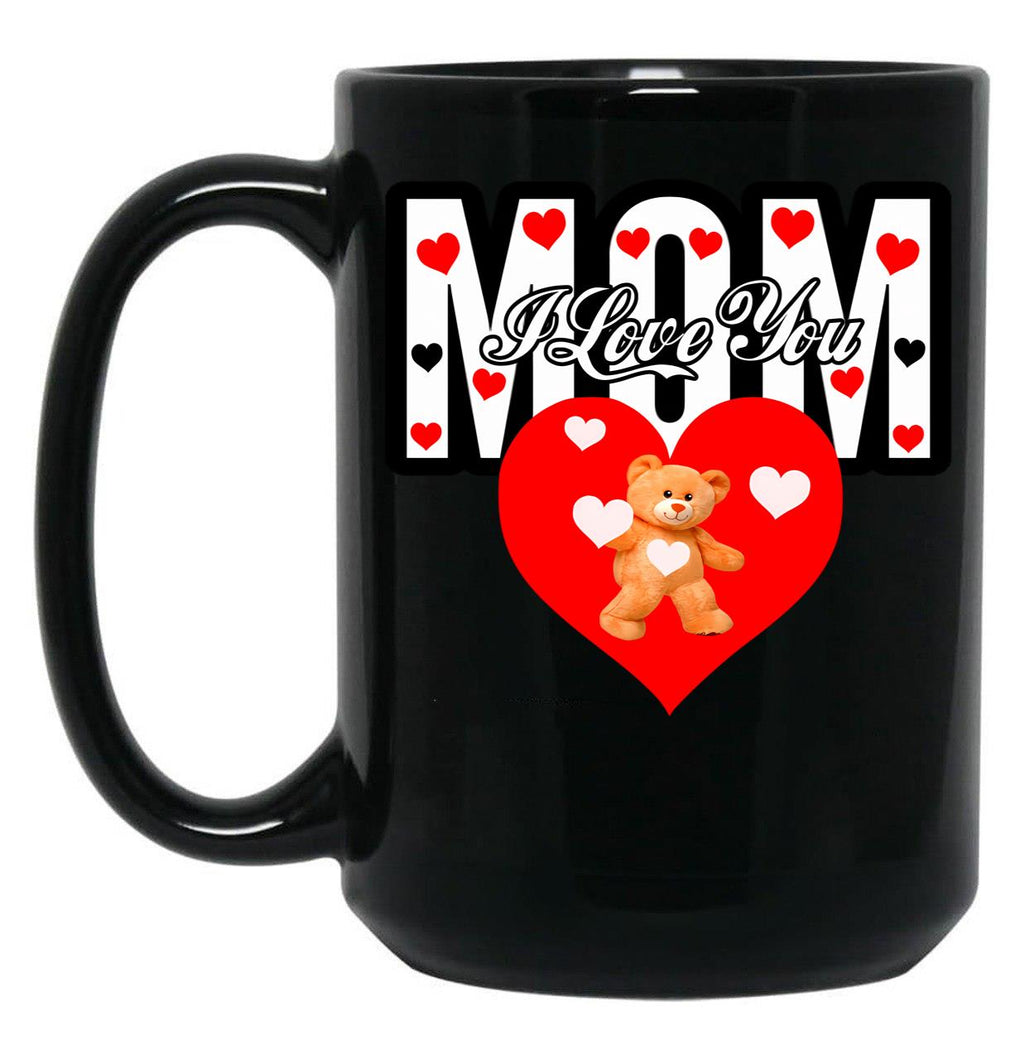 I Love You Mom 2 Black Coffee Mug
