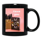 I Love You Mom Design Black Coffee Mug - Black